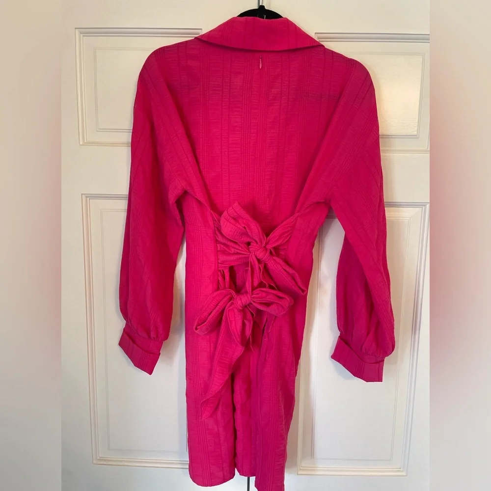 Fate Long Sleeve Tie Back Dress w Double Bows, Size L - Picture 2 of 2